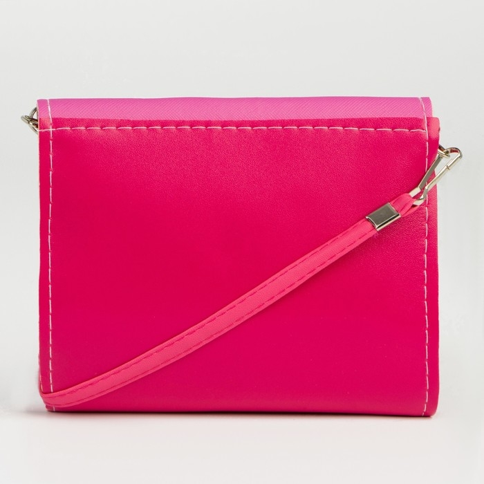 Сумка детская для девочки "Единорог в цветах", на клапане, цвет розовый, 15х4х12 см