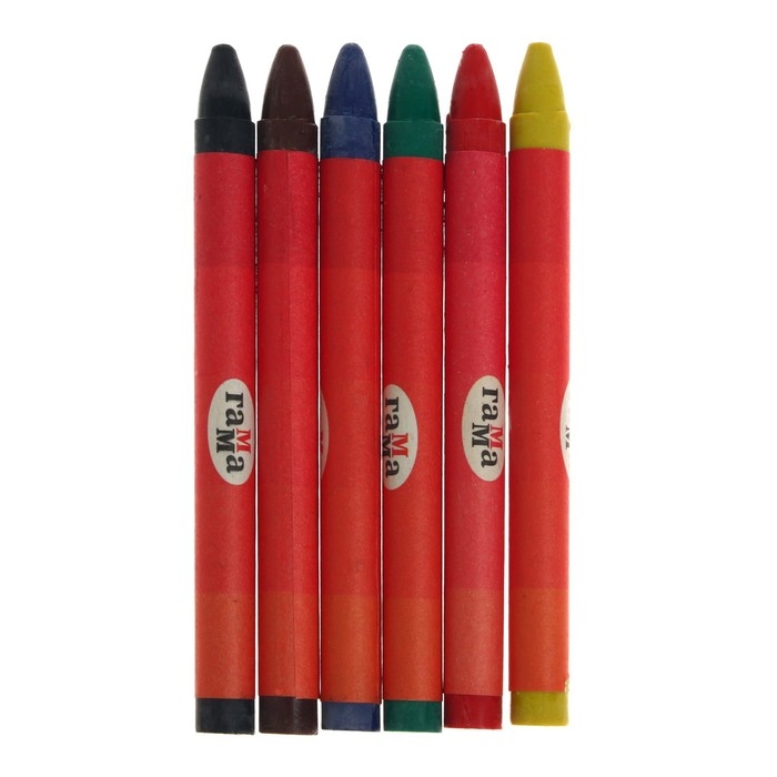 Мелки восковые 6 цветов, Мелки восковые 6 цветов, "Гамма" "Мультики", круглые, европодвес