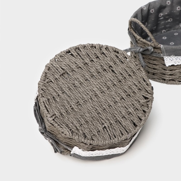 Корзины для хранения LaDо́m, ручной работы, 2 шт, размер: 21×21×13 см, 25×25×14 см Корзины для хранения LaDо́m, ручной работы, 2 шт, размер: 21×21×13 см, 25×25×14 см