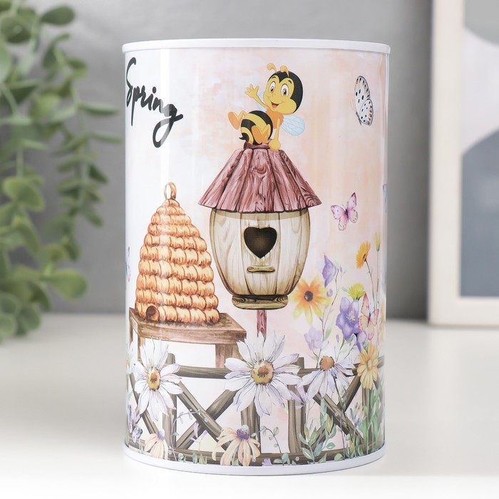 Копилка металл Копилка металл "Пчёлки" МИКС 8х8х12,5 см