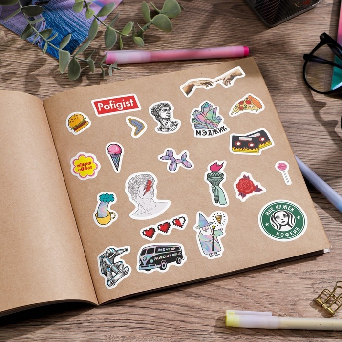 Наклейки детские, альбом 8 листов, Boom vibes, 11 х 13.5 см Наклейки детские, альбом 8 листов, Boom vibes, 11 х 13.5 см