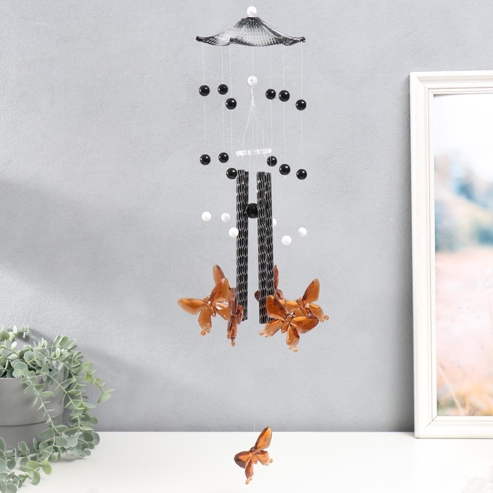 Музыка ветра металл Музыка ветра металл "Бабочки" 4 трубочки 7 бабочек 59 см