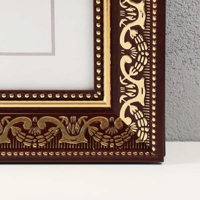 Фоторамка пластик 30х40 см Фоторамка пластик 30х40 см "Греция" коричневая с золотом 37х47 см