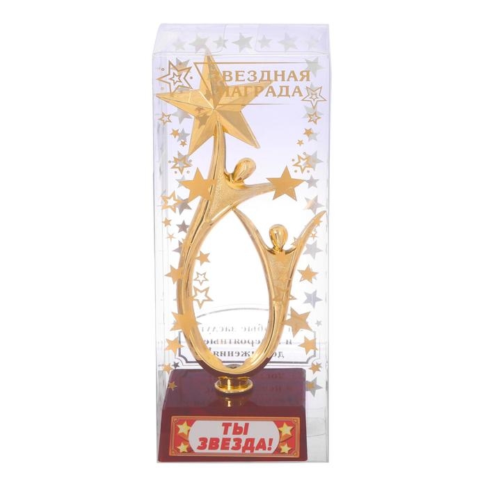 Кубок &laquo;Ты звезда&raquo;, наградная фигура, золото, пластик, 18 х 7 см.