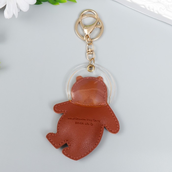 Брелок кожзам с карабином Брелок кожзам с карабином "Мишка-космонавт" 10,3х7,3 см