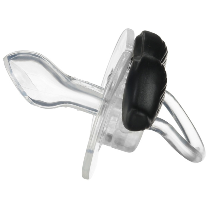 Соска - пустышка силиконовая ортодонтическая «Мишка», от 0 мес., с колпачком, цвет черный