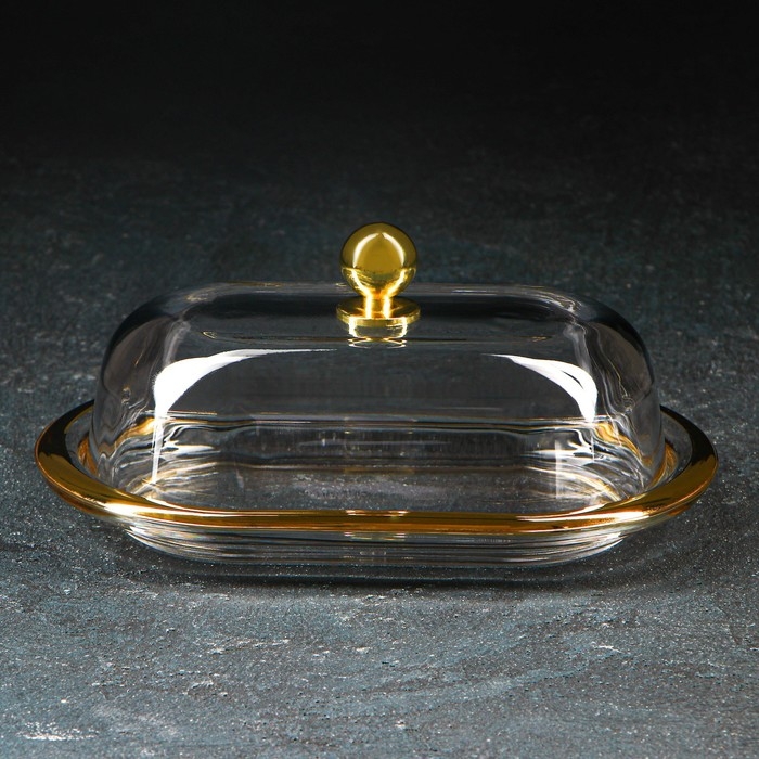 Масленка, 19,8×13,1 см, цвет золотой Масленка, 19,8×13,1 см, цвет золотой