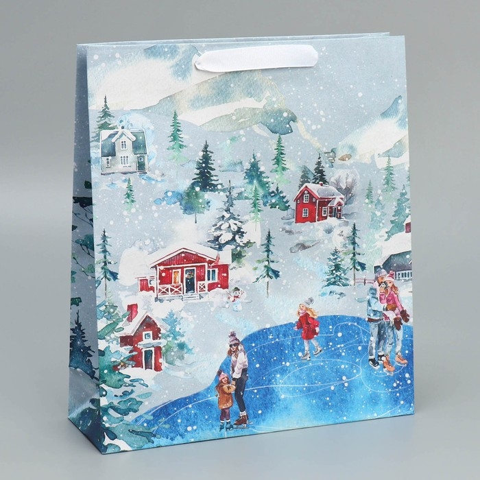 Пакет подарочный новогодний крафтовый вертикальный «Чудеса случаются», M 26 х 30 х 9 см, Новый год Пакет подарочный новогодний крафтовый вертикальный «Чудеса случаются», M 26 х 30 х 9 см, Новый год