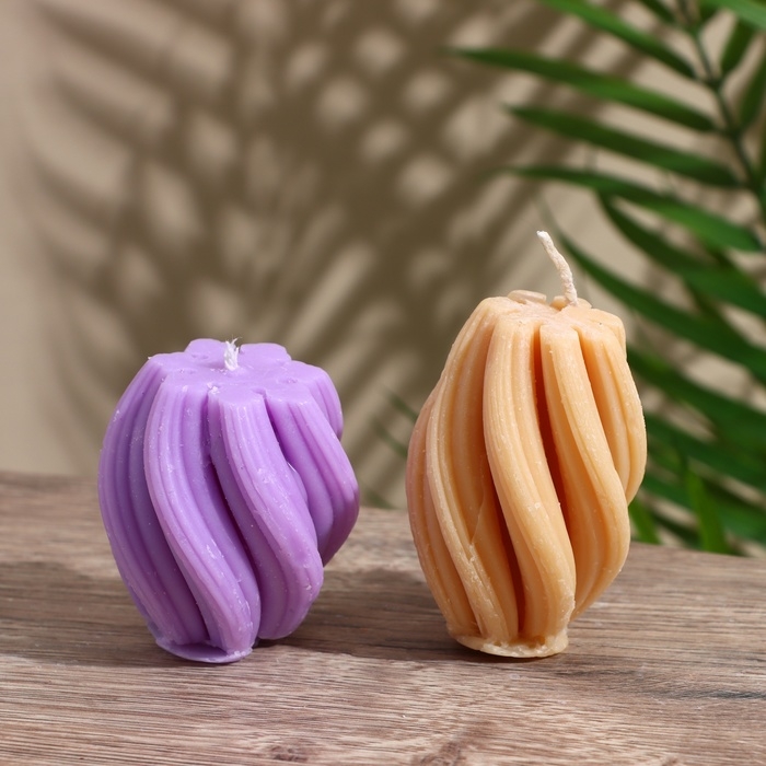 Свеча  Свеча "Волнистые линии" 5х5х6 см, соевый воск МИКС