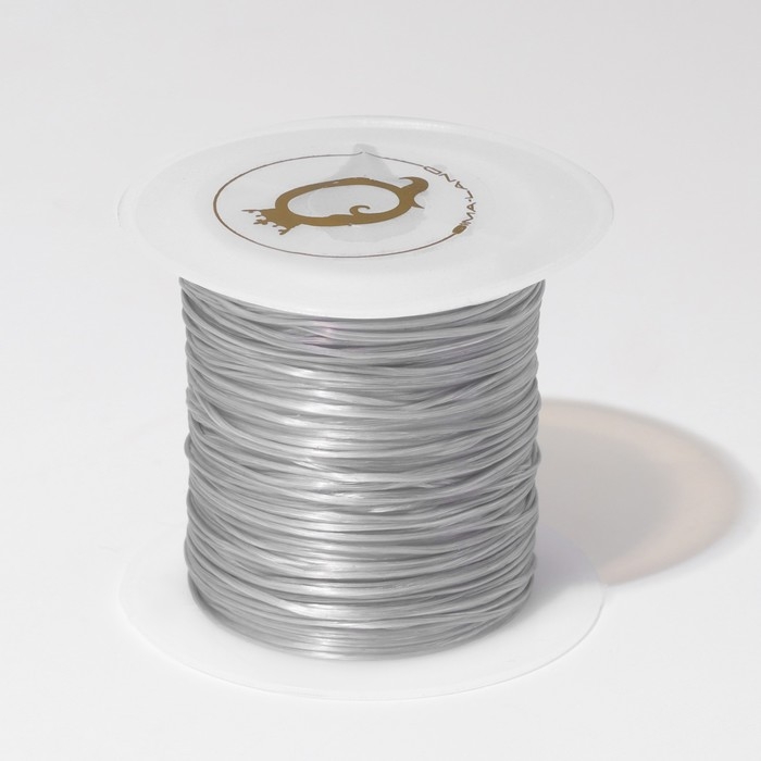 Нить силиконовая (резинка) d=1 мм, L=10 м (прочность 2250 денье), цвет серый Нить силиконовая (резинка) d=1 мм, L=10 м (прочность 2250 денье), цвет серый