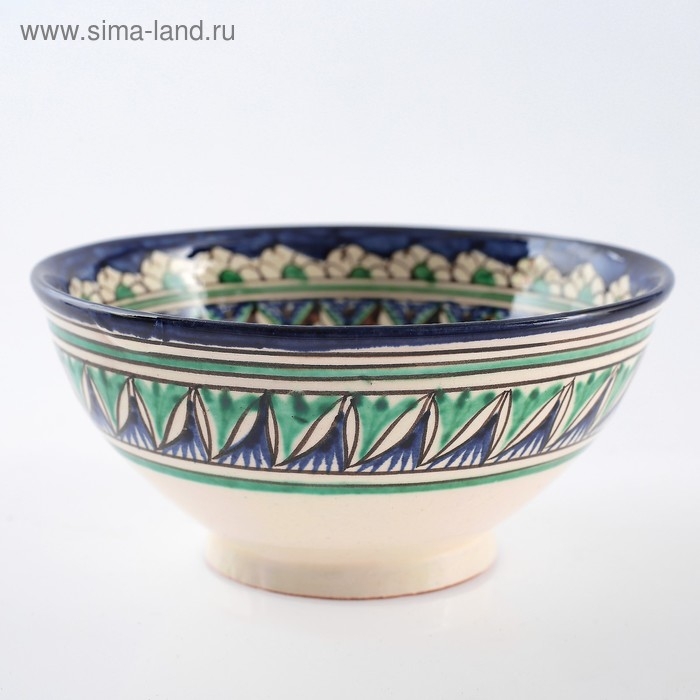 Коса Риштанская Керамика  Коса Риштанская Керамика "Цветы" 15 см, малая, синяя