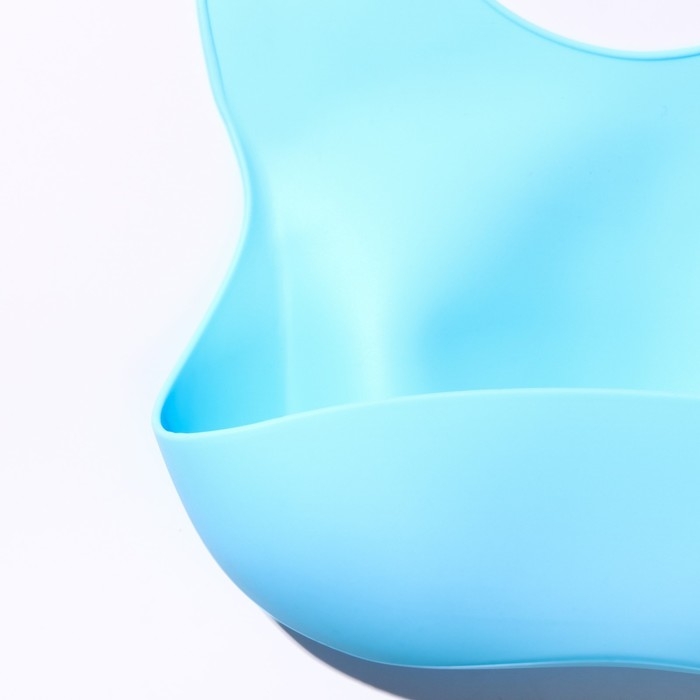 Нагрудник для кормления силиконовый с карманом, цвет голубой Нагрудник для кормления силиконовый с карманом, цвет голубой