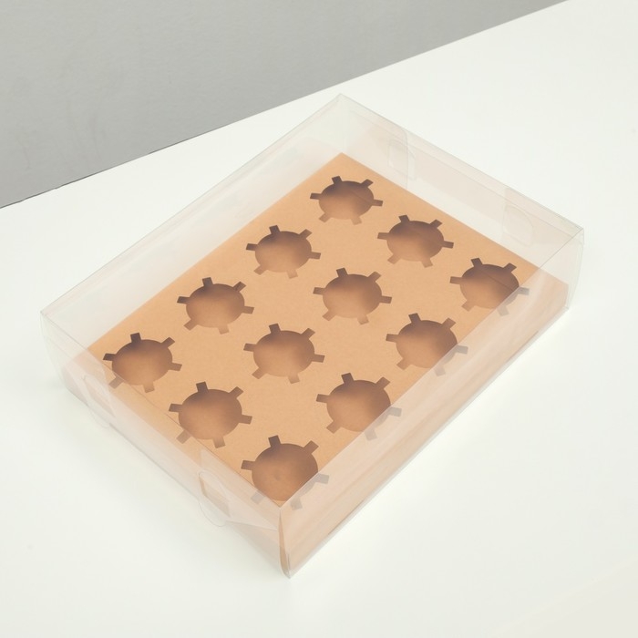 Коробка на 12 капкейков, крафт, 34.7 × 26.3 × 10 см Коробка на 12 капкейков, крафт, 34.7 × 26.3 × 10 см