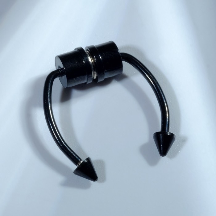 Пирсинг в нос (фейк для септума) со сменными насадками, на магните, L=12 мм, цвет чёрный Пирсинг в нос (фейк для септума) со сменными насадками, на магните, L=12 мм, цвет чёрный