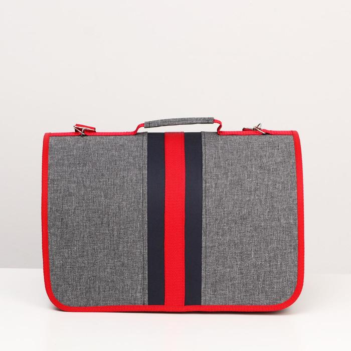 Сумка - переноска для животных, каркасная, складная, 40 х 25 х 26 см, красно-серая Сумка - переноска для животных, каркасная, складная, 40 х 25 х 26 см, красно-серая