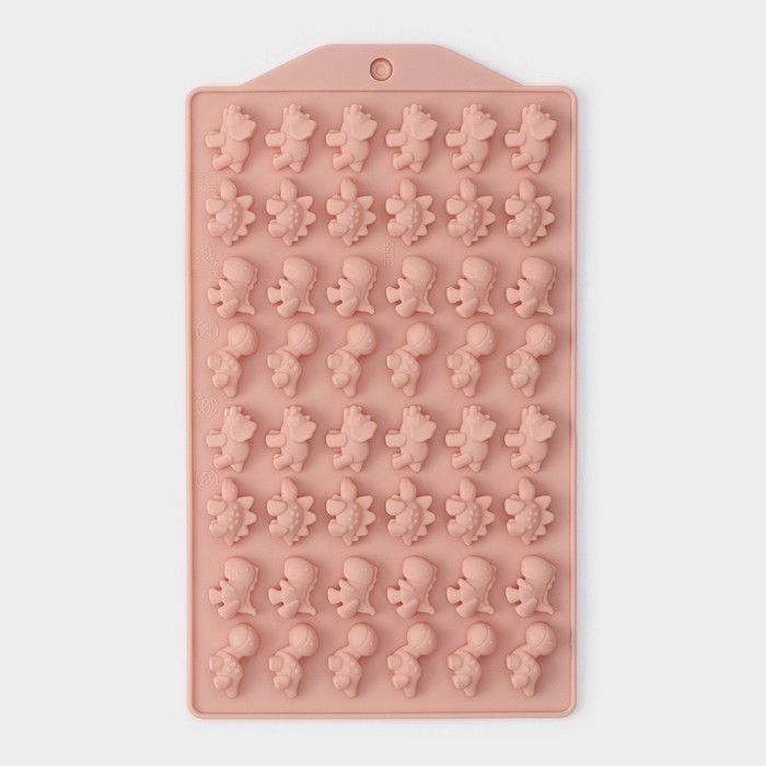 Форма для мармелада Доляна «Дино», силикон, 19×11,7 см, 48 ячеек (1,9×1 см), цвет МИКС Форма для мармелада Доляна «Дино», силикон, 19×11,7 см, 48 ячеек (1,9×1 см), цвет МИКС