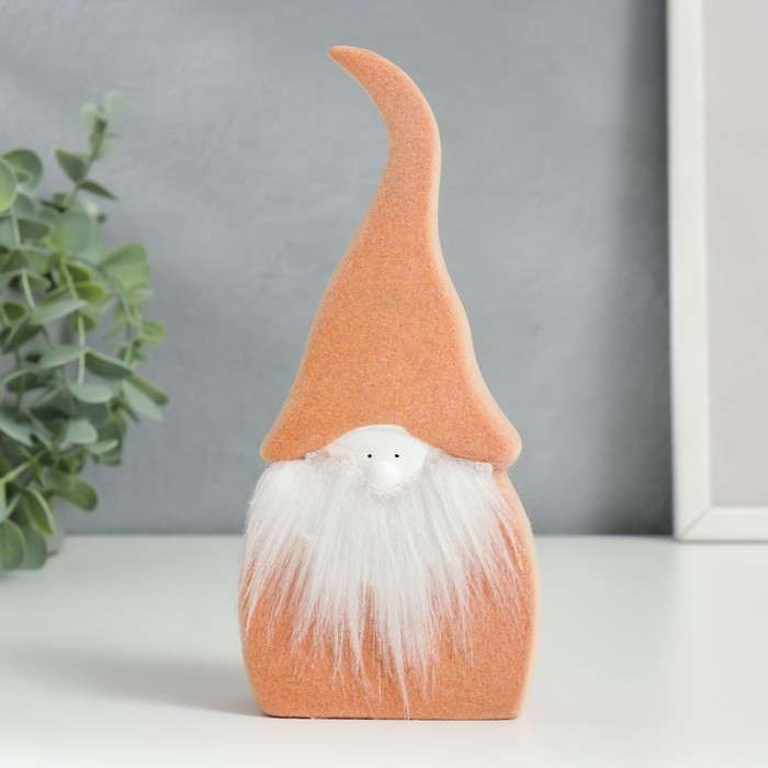Сувенир керамика  Сувенир керамика "Пухлый гном" оранжевый флок 16,8х3х7,5 см