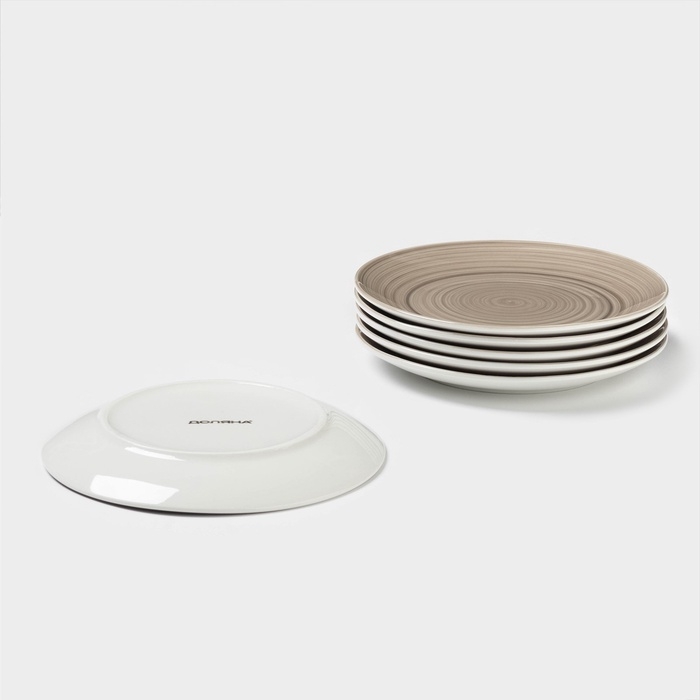 Набор тарелок Набор тарелок "Палитра" 6 шт, 19х19х2,1 см, цвет серый