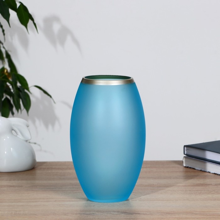 Ваза  Ваза "Голубая" с золотой полоской d=9см h=24см