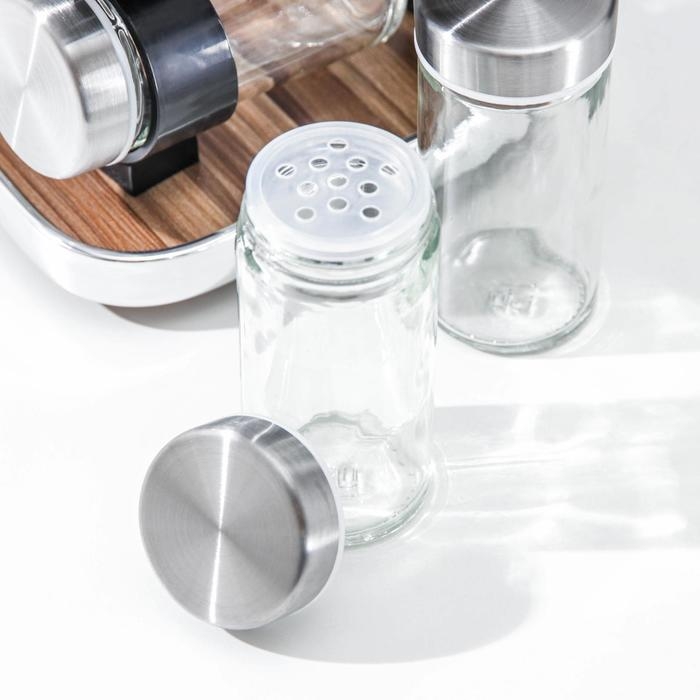 Набор для специй «Модерн», 32,5×7×12,5 см, ёмкость, 90 мл, 4×9,5 см, 12 шт Набор для специй «Модерн», 32,5×7×12,5 см, ёмкость, 90 мл, 4×9,5 см, 12 шт