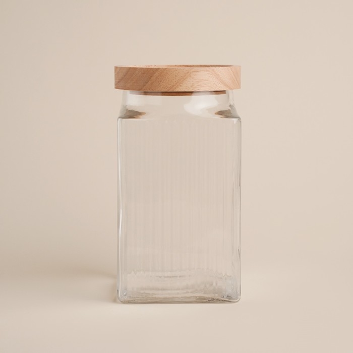 Банка стеклянная для хранения сыпучих продуктов SL Home «Афины», 2 л, 11×20,5 см, с деревянной крышкой Банка стеклянная для хранения сыпучих продуктов SL Home «Афины», 2 л, 11×20,5 см, с деревянной крышкой