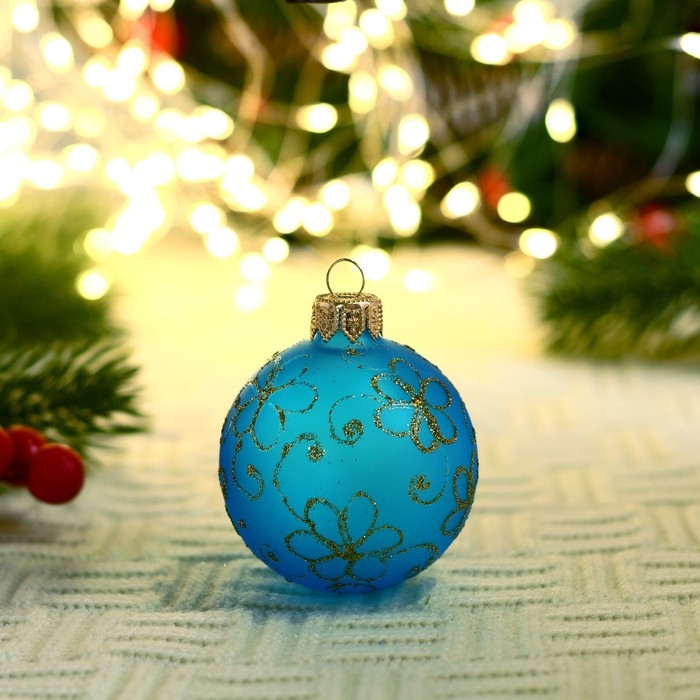 Ёлочный шар d-5 см Ёлочный шар d-5 см "Блестящие ромашки" ручная роспись