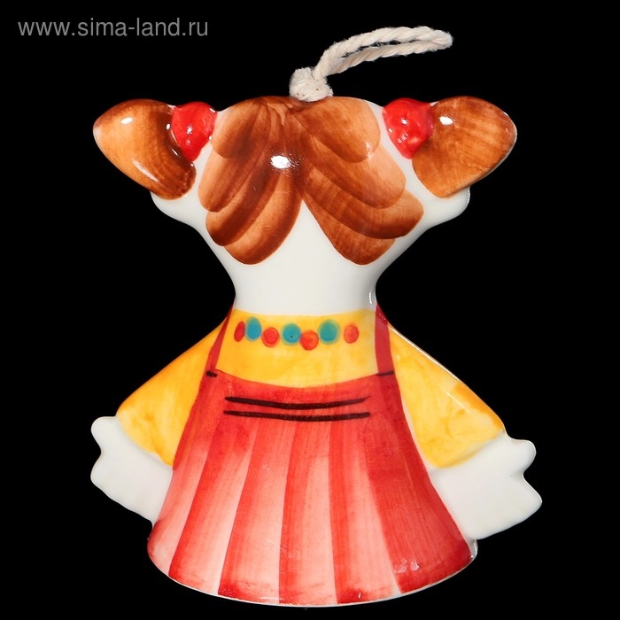 Колокольчик фарфоровый  Колокольчик фарфоровый "Девочка", авторская роспись, 9 см