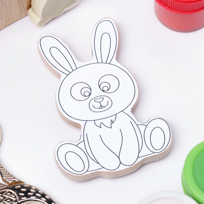 Раскраска-магнит Раскраска-магнит "Зайчик", многоразовая, 8х6,5 см