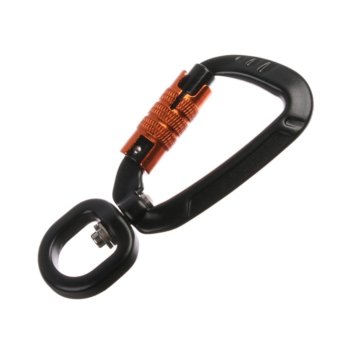 Карабин с байонетной муфтой и вертлюгом, 9х4 см, 400кг, микс Карабин с байонетной муфтой и вертлюгом, 9х4 см, 400кг, микс