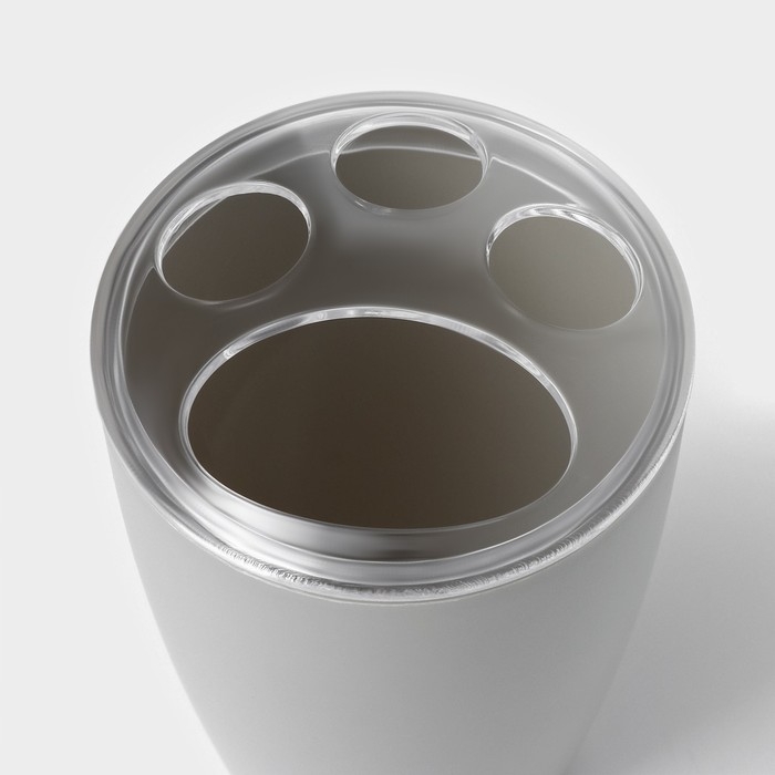 Набор для ванной «Эталон», 4 предмета: дозатор для мыла, мыльница, 2 стакана, 24×8×17 см, цвет серый Набор для ванной «Эталон», 4 предмета: дозатор для мыла, мыльница, 2 стакана, 24×8×17 см, цвет серый