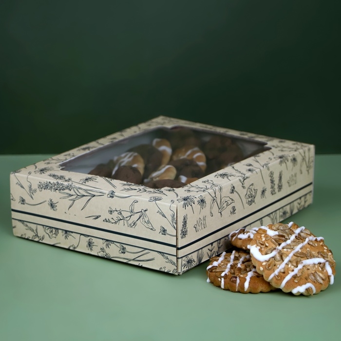 Коробка самосборная, крышка-дно, с окном, «Цветочный полет» 18 х 15 х 5 см Коробка самосборная, крышка-дно, с окном, «Цветочный полет» 18 х 15 х 5 см