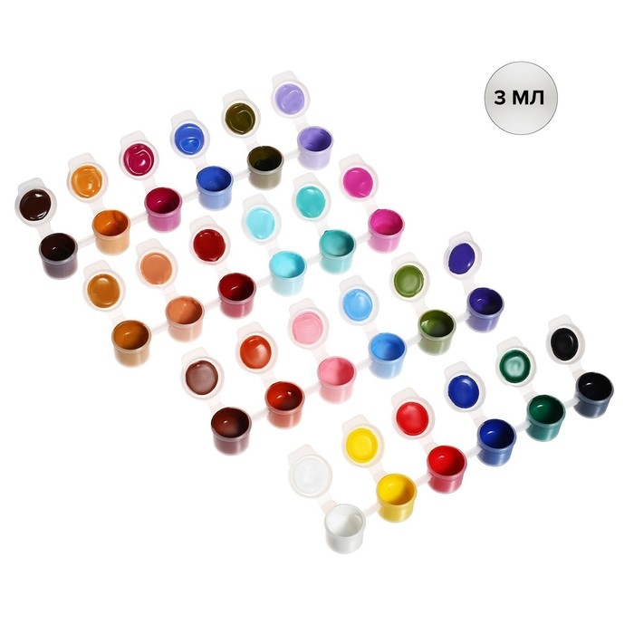 Краска акриловая, набор 24 цвета х 3 мл, Calligrata, морозостойкие, в пакете Краска акриловая, набор 24 цвета х 3 мл, Calligrata, морозостойкие, в пакете