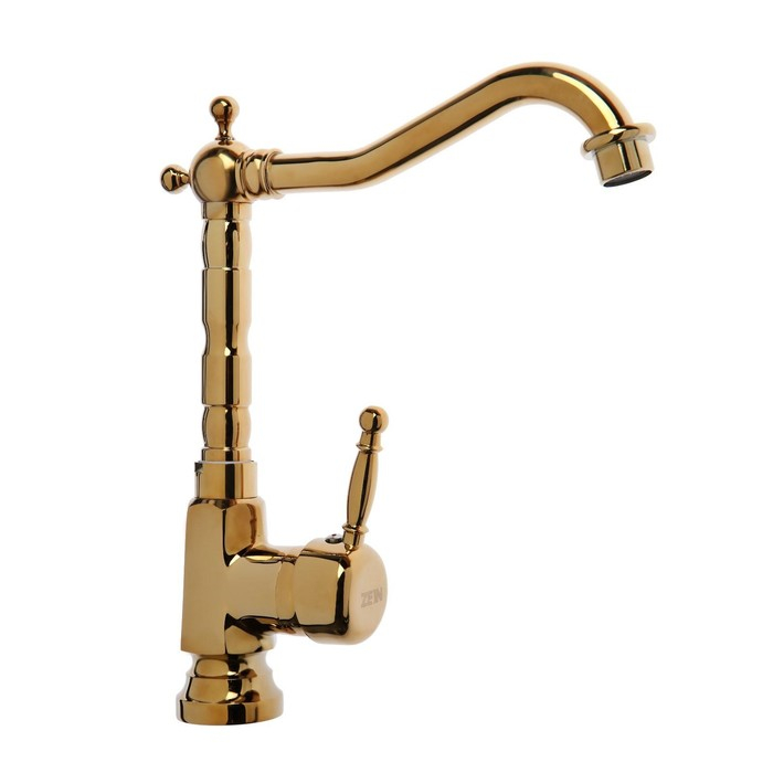 Смеситель для раковины ZEIN Ретро, высокий излив, без подводки, латунь, цвет золото Смеситель для раковины ZEIN Ретро, высокий излив, без подводки, латунь, цвет золото