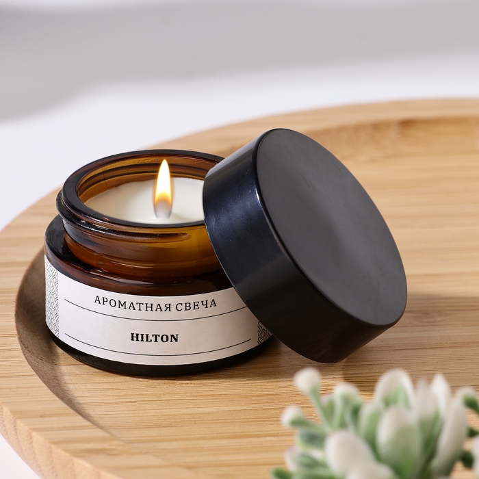 Свеча ароматическая в банке Свеча ароматическая в банке "Hilton", соевый воск, 12 гр