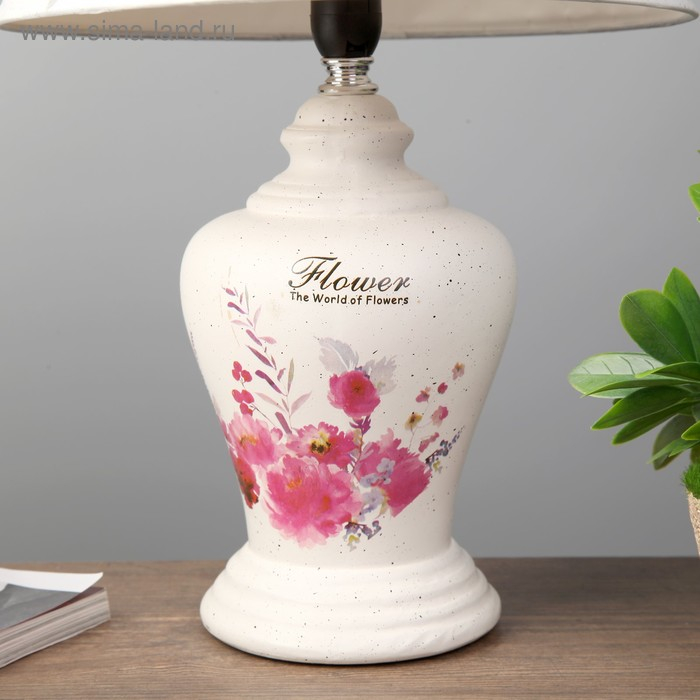 Лампа настольная "Цветочный букет" 1xE14 40вт белый 24х24х39,5 см RISALUX