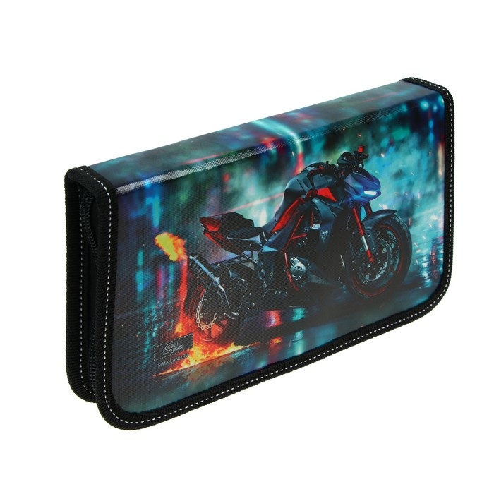 Пенал 1 секция 115 х 205 х 30 мм, Calligrata Пенал 1 секция 115 х 205 х 30 мм, Calligrata "Мото", ламинированный картон