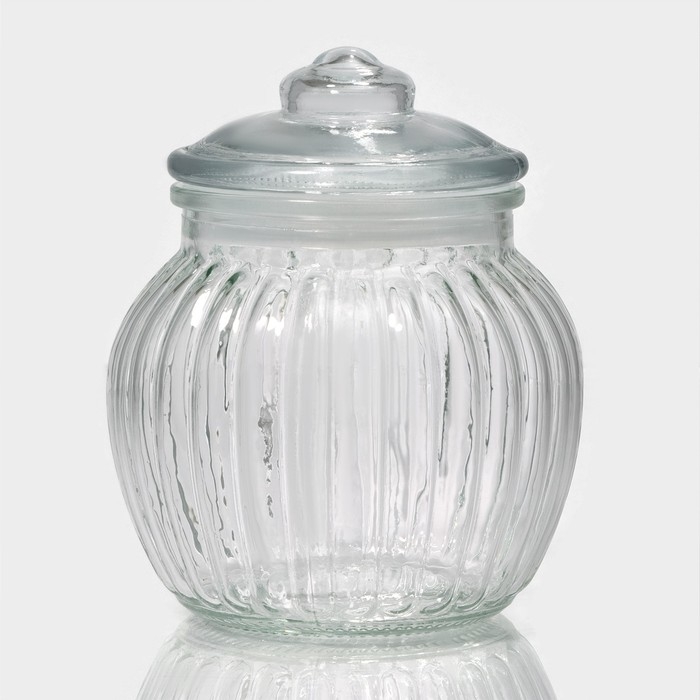 Банка стеклянная для сыпучих продуктов «Рея», 500 мл, 12×14 см Банка стеклянная для сыпучих продуктов «Рея», 500 мл, 12×14 см