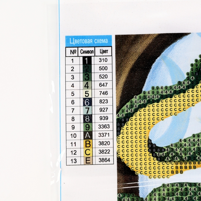 Алмазная мозаика на новый год с частичным заполнением на холсте «Парень со змеями», 20 х 30 см, новогодний набор для творчества, символ года 2025