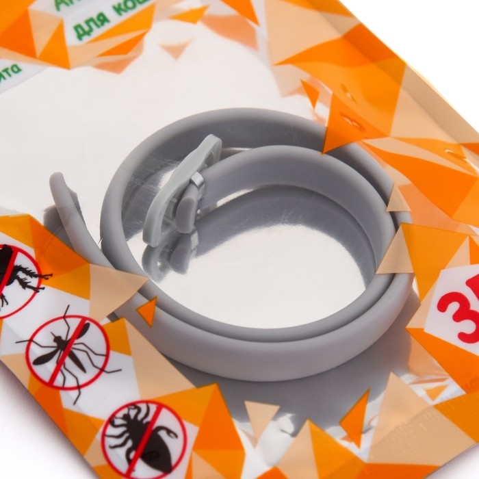 Биоошейник Биоошейник "ПИЖОН" для кошек и маленьких собак, от блох и клещей, серый, 35 см