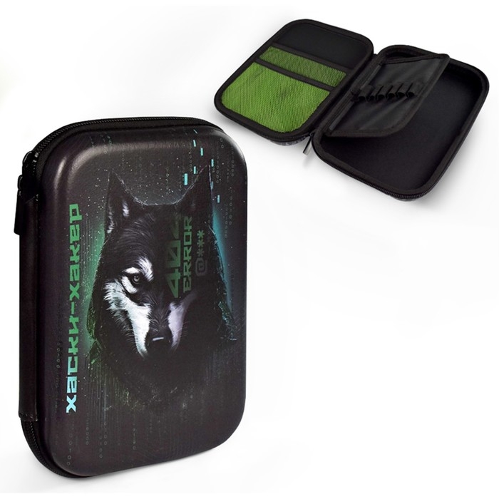 Пенал 1 секция откидная планка 150*215*45 EVA Феникс Пенал 1 секция откидная планка 150*215*45 EVA Феникс "Киберживотные" унив чер 65696