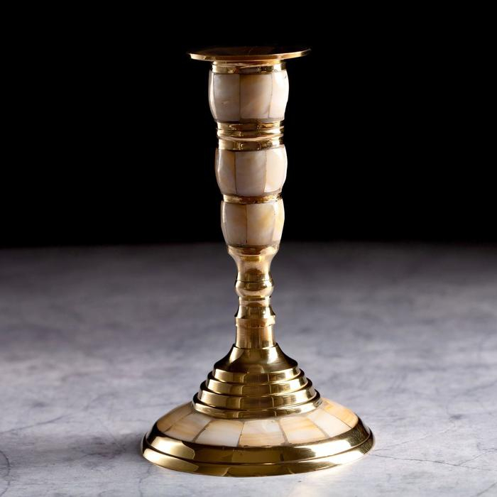 Подсвечник на 1 свечу Подсвечник на 1 свечу "Мрамор" латунь 13 см