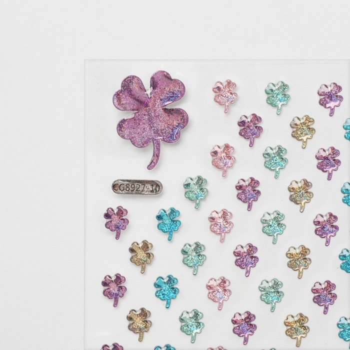 Серьги «Наклейки» любовь, клевер, цветные Серьги «Наклейки» любовь, клевер, цветные