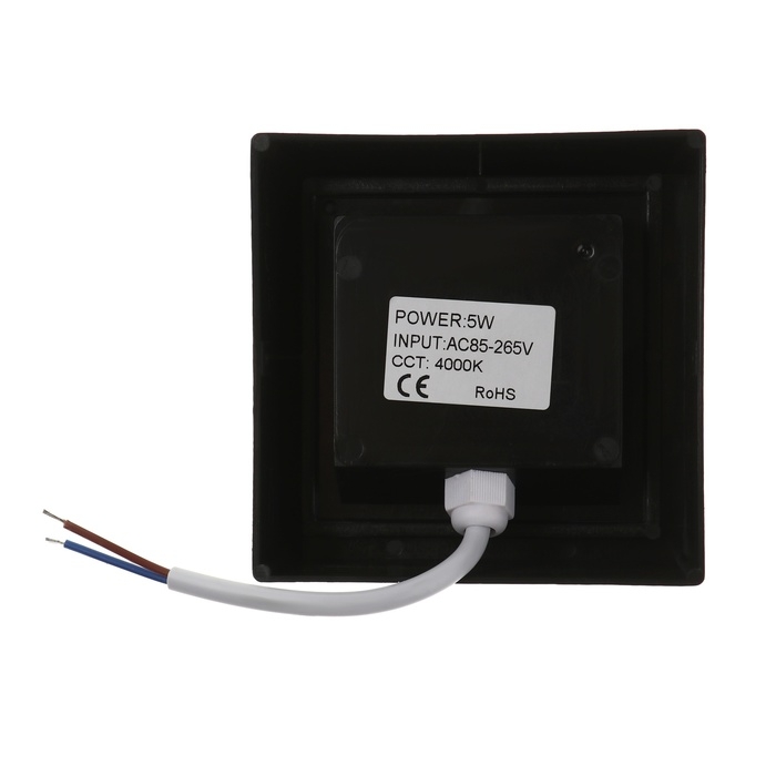 Светильник фасадный «Сити», FSD-037, 5 Вт, 4000К, квадрат, IP65, 220 В, пластик, черный Светильник фасадный «Сити», FSD-037, 5 Вт, 4000К, квадрат, IP65, 220 В, пластик, черный