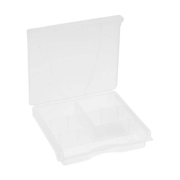 Органайзер с защелкой ТУНДРА, 5 отделений для крепежа, 148 х 133 х 30 мм, пластиковый