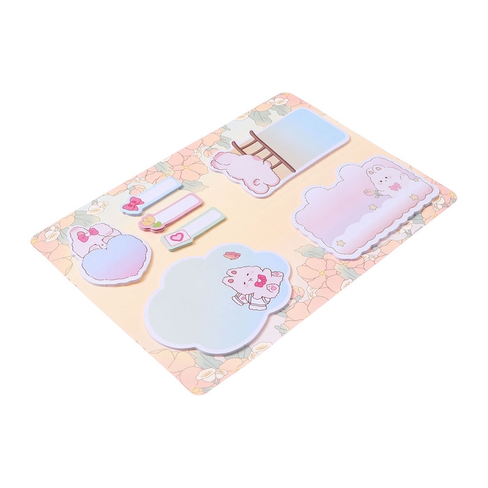 Набор клейкой бумаги для заметок Набор клейкой бумаги для заметок "deVENTE. Rabbit" 115x158 мм, размер заметок: 16x45 мм, 45x60 мм, 55 x 96 мм, 63x96 мм и 72x96 мм, 7x20 листов, офсет 80 г/м², печать 4+0, ассорти форм, 7 дизайнов, в картонном блистере и пластиковом пакете