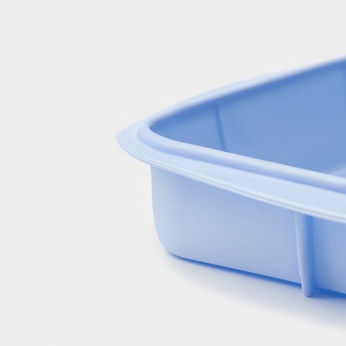 Форма для выпечки Доляна «Квадрат», силикон, 22×23×3,5 см, внутренний размер 20×20 см, цвет голубой Форма для выпечки Доляна «Квадрат», силикон, 22×23×3,5 см, внутренний размер 20×20 см, цвет голубой