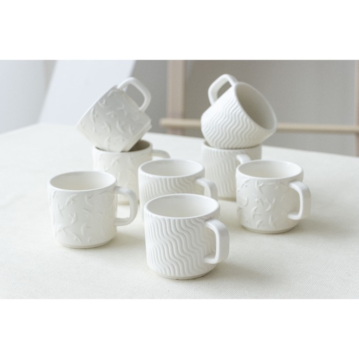 Кружка керамическая «Геометрия» белая, 260 мл, цвет белый Кружка керамическая «Геометрия» белая, 260 мл, цвет белый