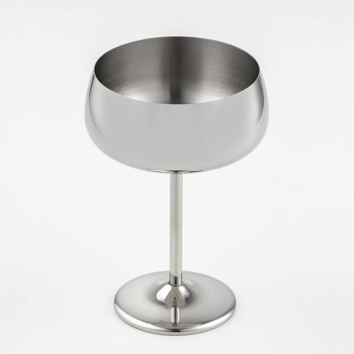 Бокал-коктейльная рюмка из нержавеющей стали, 400 мл, 16×11,5 см, цвет серебряный Бокал-коктейльная рюмка из нержавеющей стали, 400 мл, 16×11,5 см, цвет серебряный