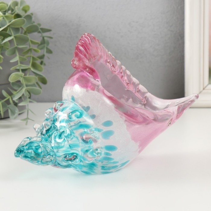 Сувенир стекло Сувенир стекло "Розово-голубая раковина" под муранское стекло 23х13,5х8 см