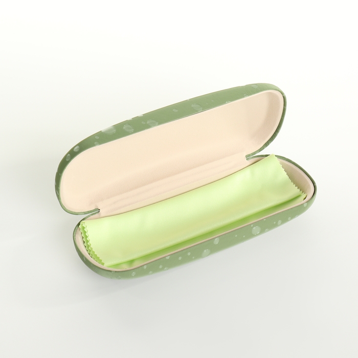 Футляр для очков на хлопушке, длина 16 см, цвет зелёный Футляр для очков на хлопушке, длина 16 см, цвет зелёный